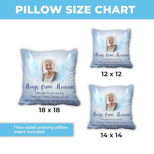 Hyturtle Personalized Memorial Sympathy Pillow with Insert 12"x12" Double-Sided Printed Gifts for Loss of Loved Ones - Remembrance Bereavement Gifts - Custom Picture Sofa Couch Cushion Home Decor