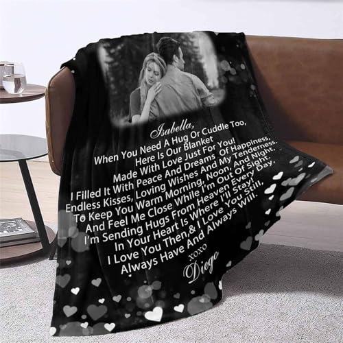 Custom Memorial Blanket with Photos for Loss of Mom Dad Son Daughter Customized Memory Gift of Departed Loved Ones