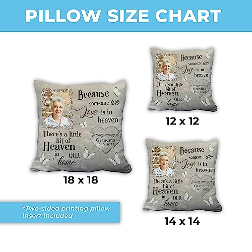 Hyturtle Personalized Memorial Sympathy Pillow with Insert 12"x12" Double-Sided Printed Gifts for Loss of Loved Ones - Remembrance Bereavement Gifts - Custom Picture Sofa Couch Cushion Home Decor