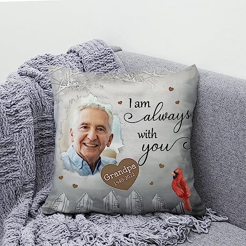 Hyturtle Personalized Memorial Sympathy Pillow with Insert 12"x12" Double-Sided Printed Gifts for Loss of Loved Ones - Remembrance Bereavement Gifts - Custom Picture Sofa Couch Cushion Home Decor