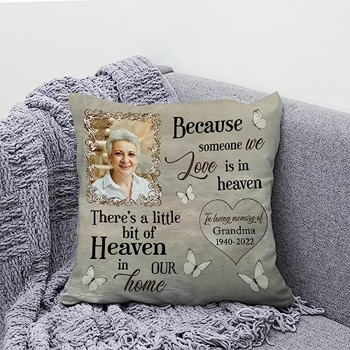 Hyturtle Personalized Memorial Sympathy Pillow with Insert 12"x12" Double-Sided Printed Gifts for Loss of Loved Ones - Remembrance Bereavement Gifts - Custom Picture Sofa Couch Cushion Home Decor