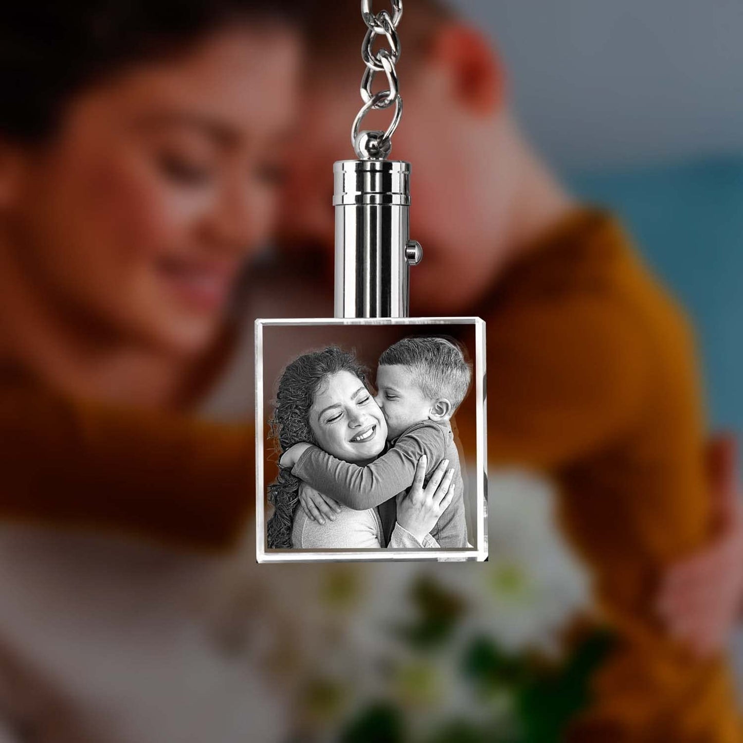 ArtPix 3D Crystal Photo Custom Keychain Picture, Customized Personalized Gift