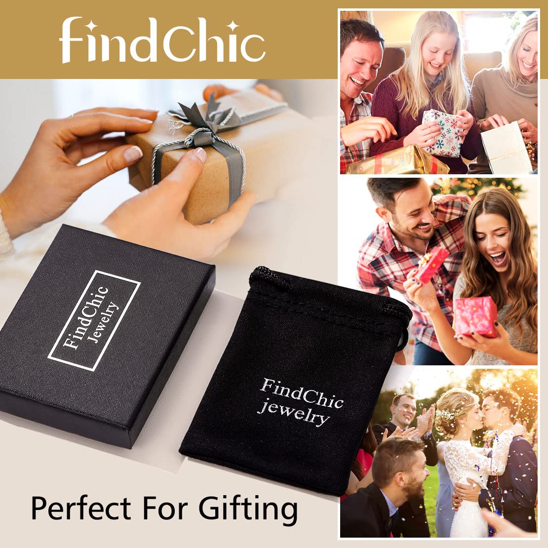 FindChic Customized Heart Photo Necklace Plain/Bling CZ/Rose/Angel Wings/Rotatable 2-Side Picture Pendant Stainless Steel/Gold Plated/Black Valentine's Jewelry Gift for Women Mom Girlfriend +Gift Box