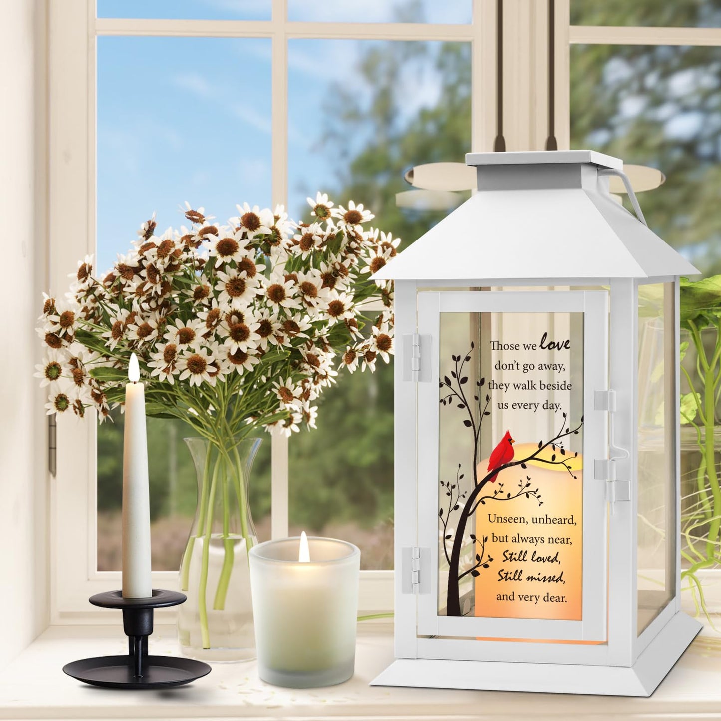 HN HAIINAA Memorial Lantern Bereavement Gifts in Memory of Loved One Memorial Gifts for Loss of Mother Loss of Father Remembrance Sympathy Gifts for Loss of Loved One with LED Candle and Remote