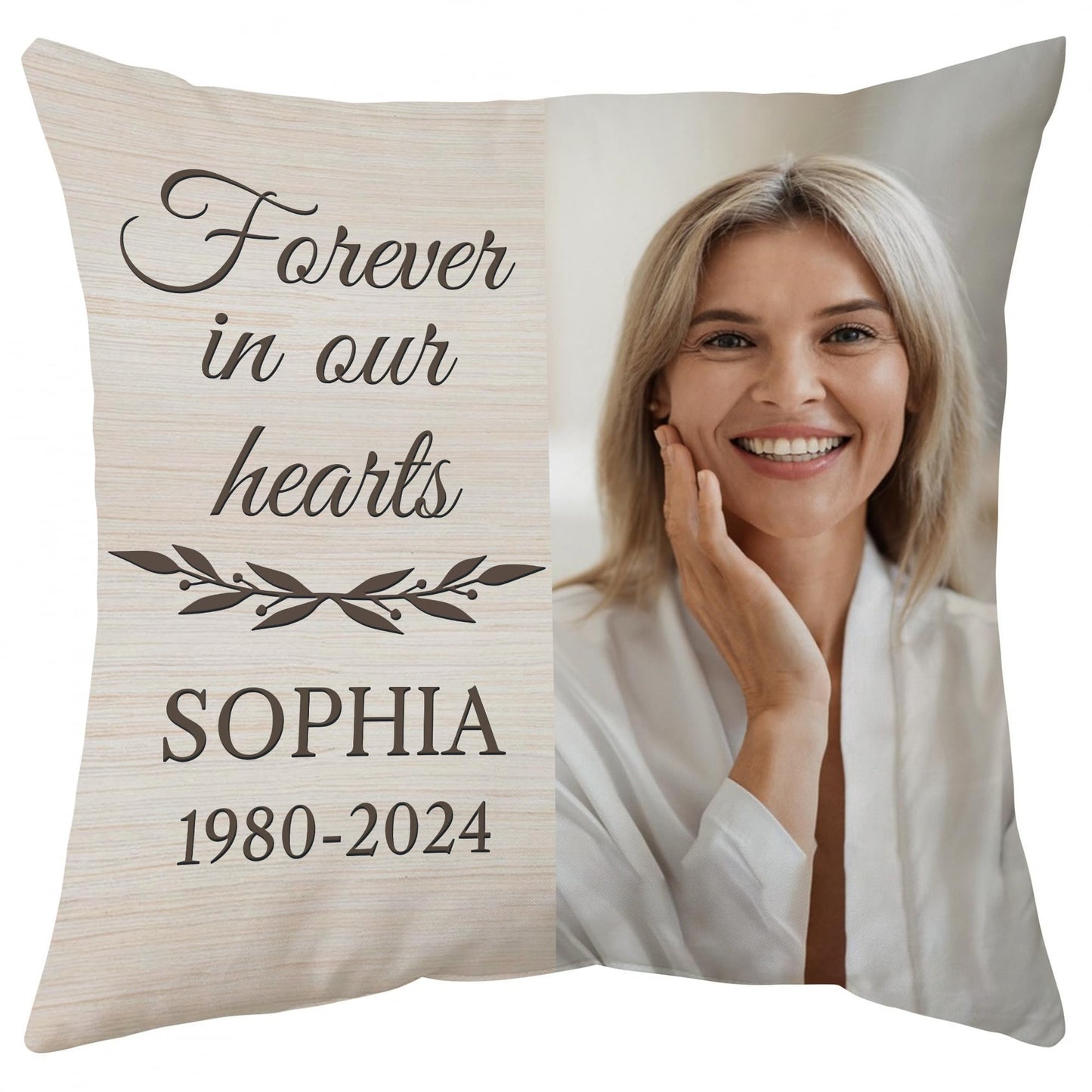 Hyturtle Personalized Memorial Sympathy Pillow with Insert 12"x12" Double-Sided Printed Gifts for Loss of Loved Ones - Remembrance Bereavement Gifts - Custom Picture Sofa Couch Cushion Home Decor