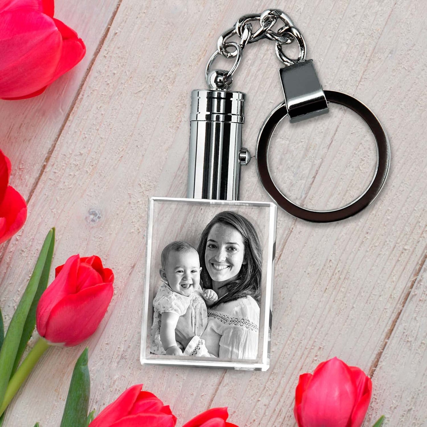 ArtPix 3D Crystal Photo Custom Keychain Picture, Customized Personalized Gift