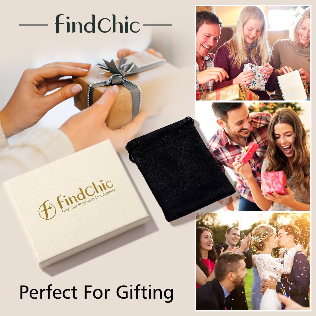 FindChic Customized Heart Photo Necklace Plain/Bling CZ/Rose/Angel Wings/Rotatable 2-Side Picture Pendant Stainless Steel/Gold Plated/Black Valentine's Jewelry Gift for Women Mom Girlfriend +Gift Box