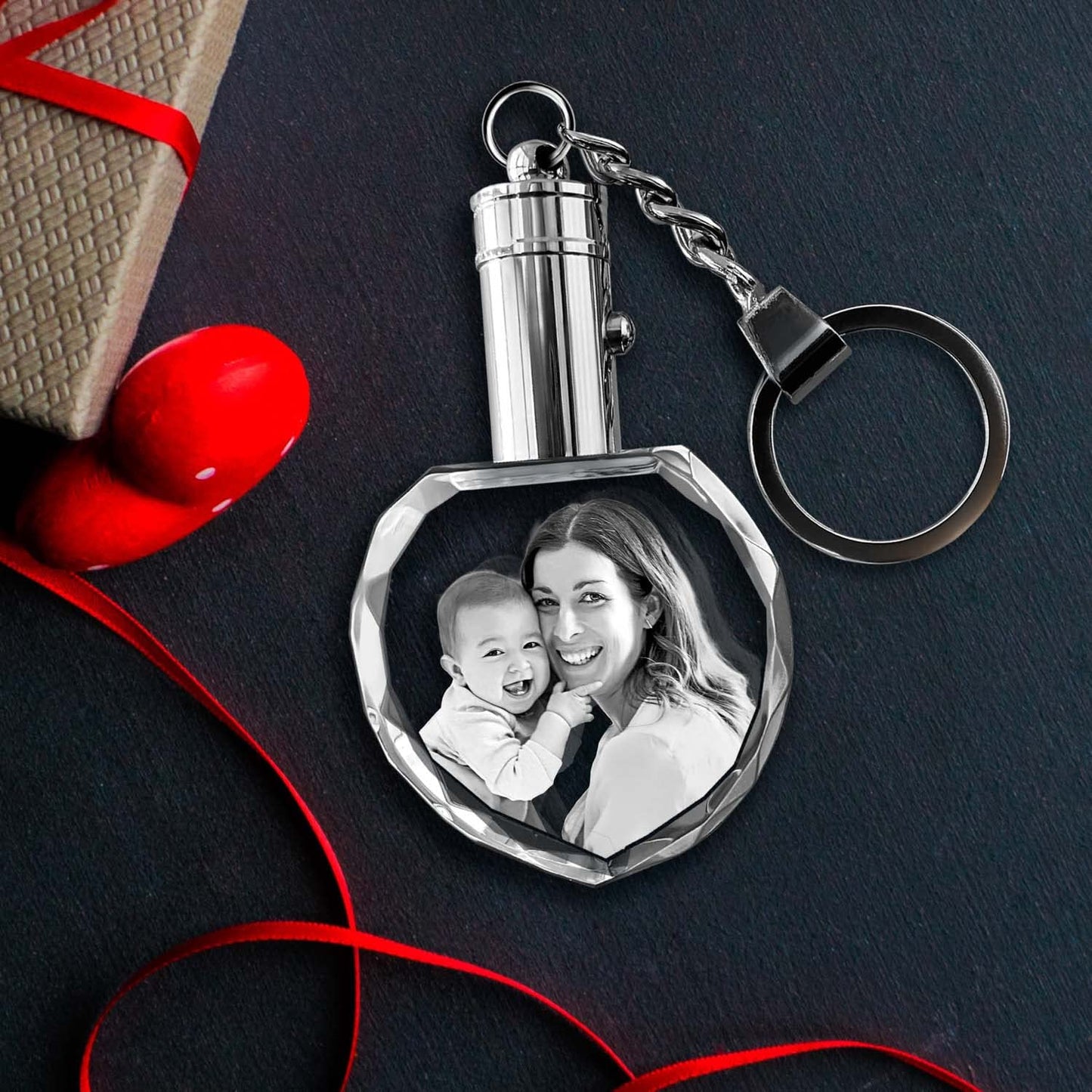 ArtPix 3D Crystal Photo Custom Keychain Picture, Customized Personalized Gift