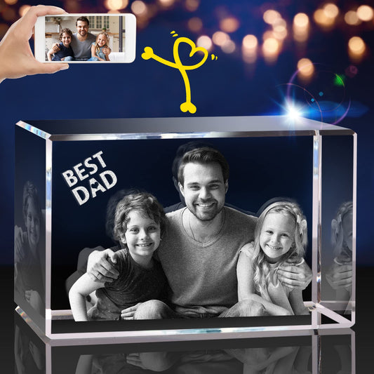 PD 3DPIXDANCE 3D Crystal Photo, Customized Gifts for Wife, Women, Him, Her, Dad and Mom. Custom Picture Gifts for Christmas, Birthday, Wedding, Anniversary, Memorial, Picture Gift for Pet Lovers.