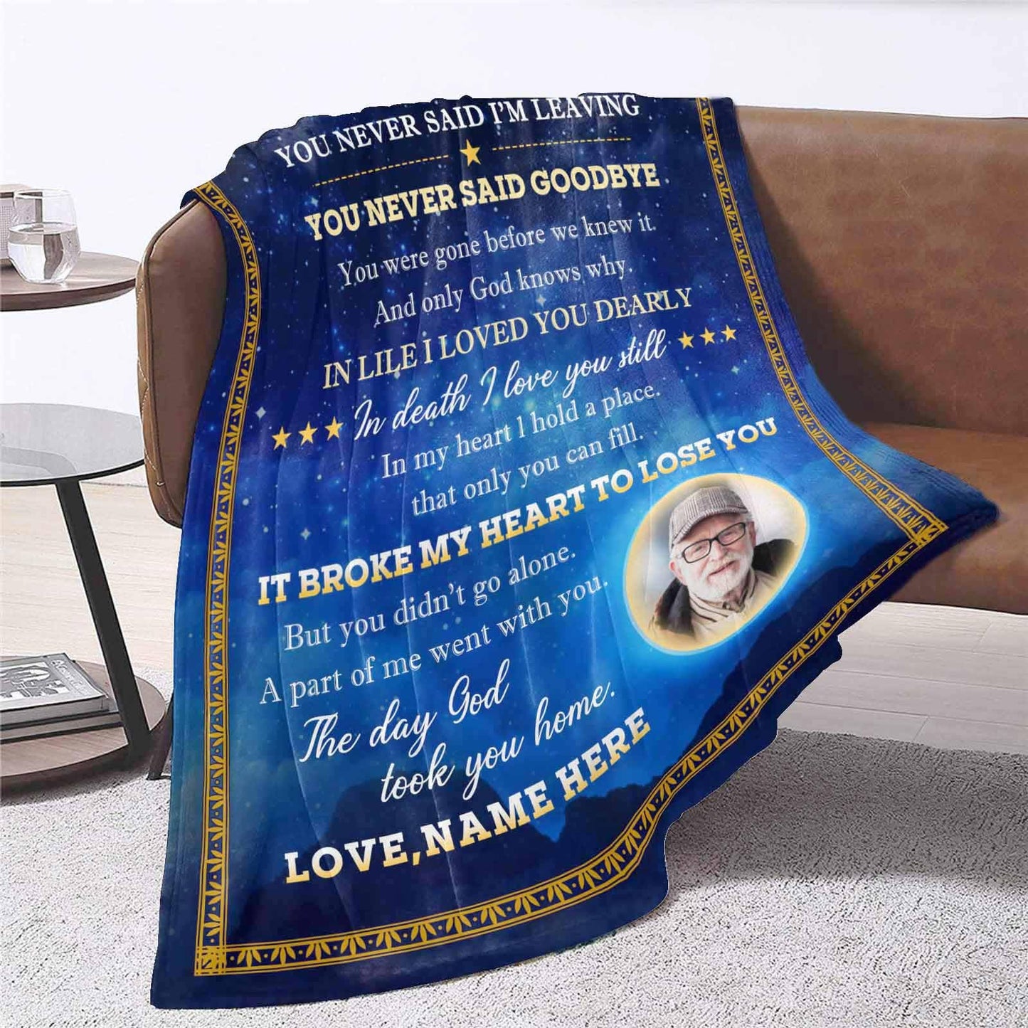 Custom Memorial Blanket with Photos for Loss of Mom Dad Son Daughter Customized Memory Gift of Departed Loved Ones