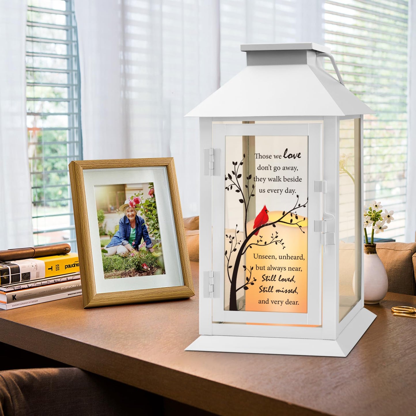 HN HAIINAA Memorial Lantern Bereavement Gifts in Memory of Loved One Memorial Gifts for Loss of Mother Loss of Father Remembrance Sympathy Gifts for Loss of Loved One with LED Candle and Remote