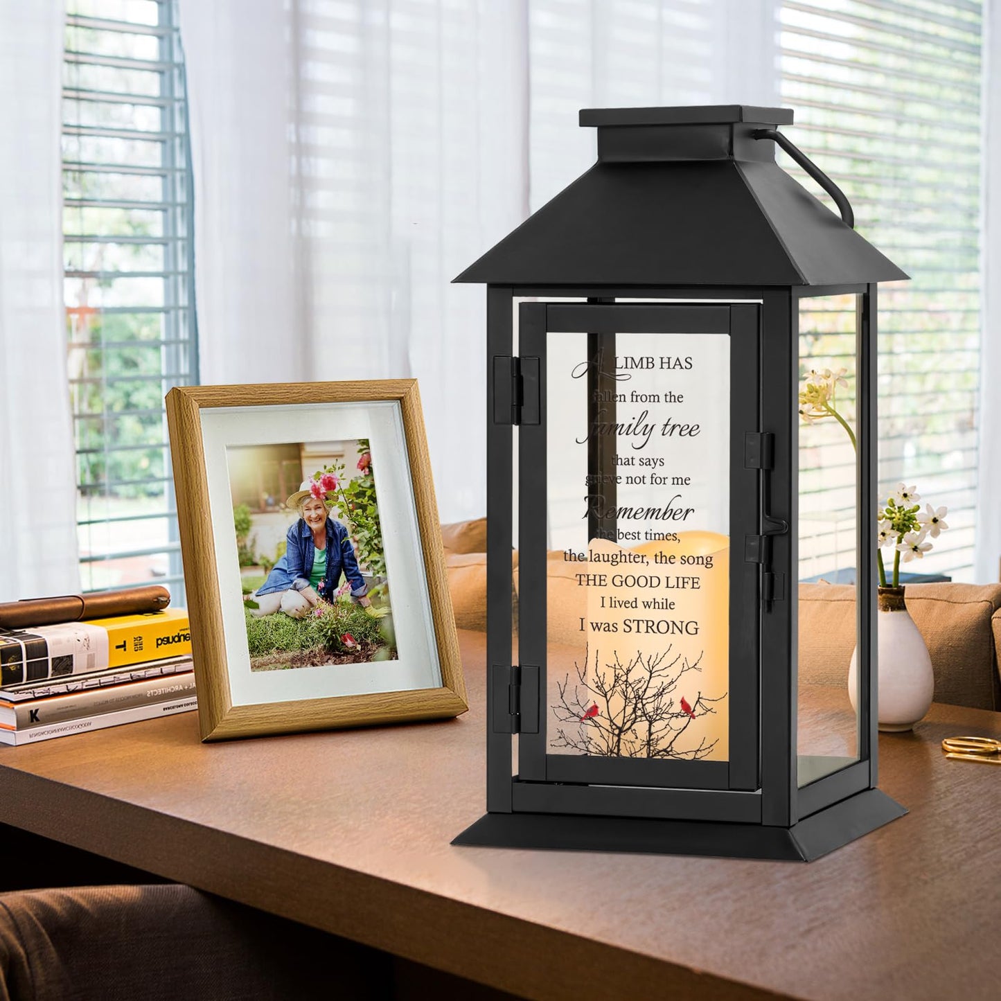 HN HAIINAA Memorial Lantern Bereavement Gifts in Memory of Loved One Memorial Gifts for Loss of Mother Loss of Father Remembrance Sympathy Gifts for Loss of Loved One with LED Candle and Remote