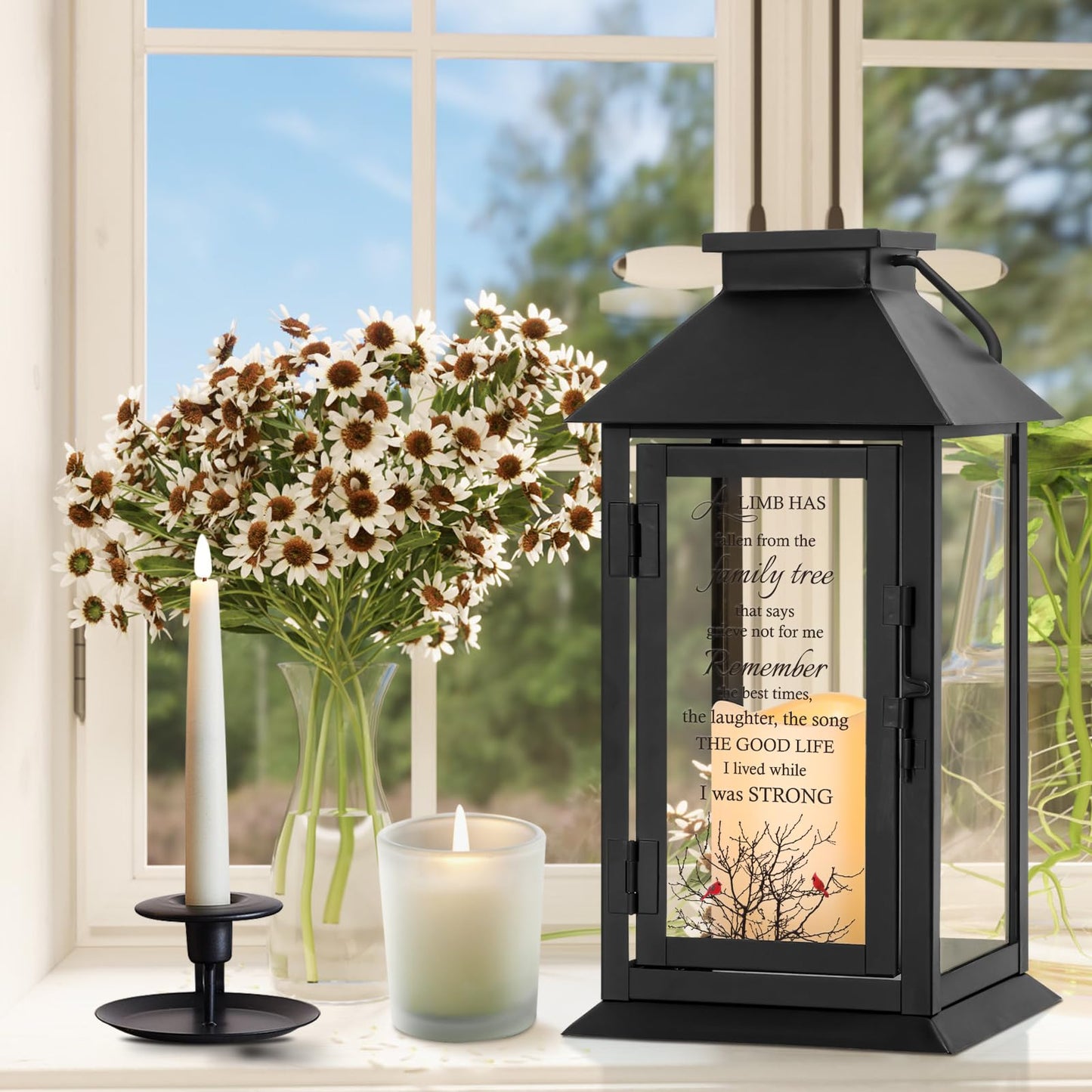 HN HAIINAA Memorial Lantern Bereavement Gifts in Memory of Loved One Memorial Gifts for Loss of Mother Loss of Father Remembrance Sympathy Gifts for Loss of Loved One with LED Candle and Remote