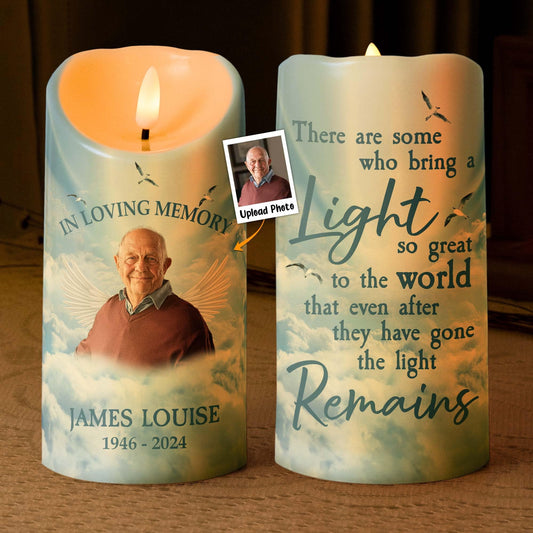 Macorner Personalized Christmas Photo LED Candle, Memorial Led Candle Light Remains Forever, Memorial Gifts for Family Members, Sympathy Gifts for Loss of Loved One, Bereavement Gift Ideas