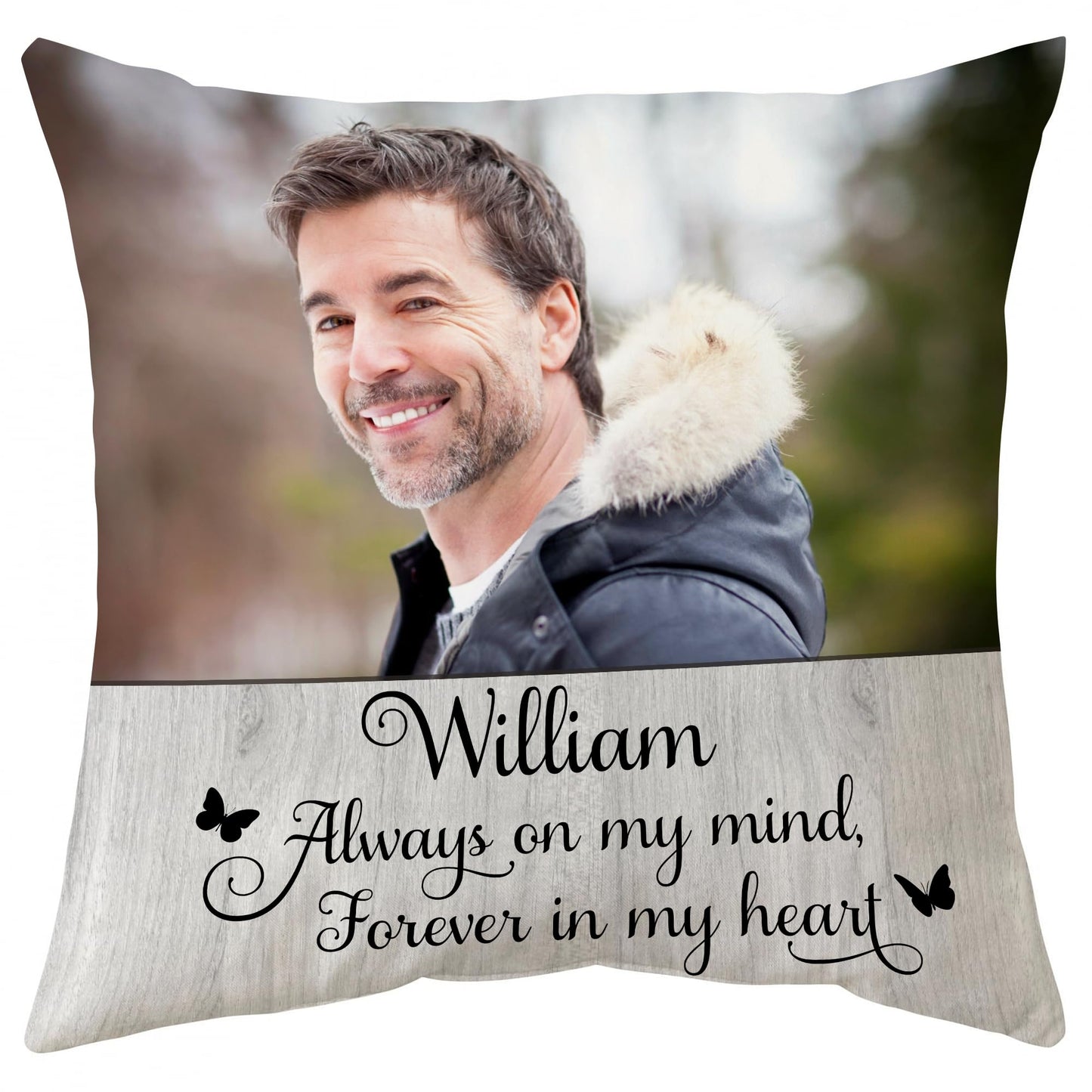 Hyturtle Personalized Memorial Sympathy Pillow with Insert 12"x12" Double-Sided Printed Gifts for Loss of Loved Ones - Remembrance Bereavement Gifts - Custom Picture Sofa Couch Cushion Home Decor