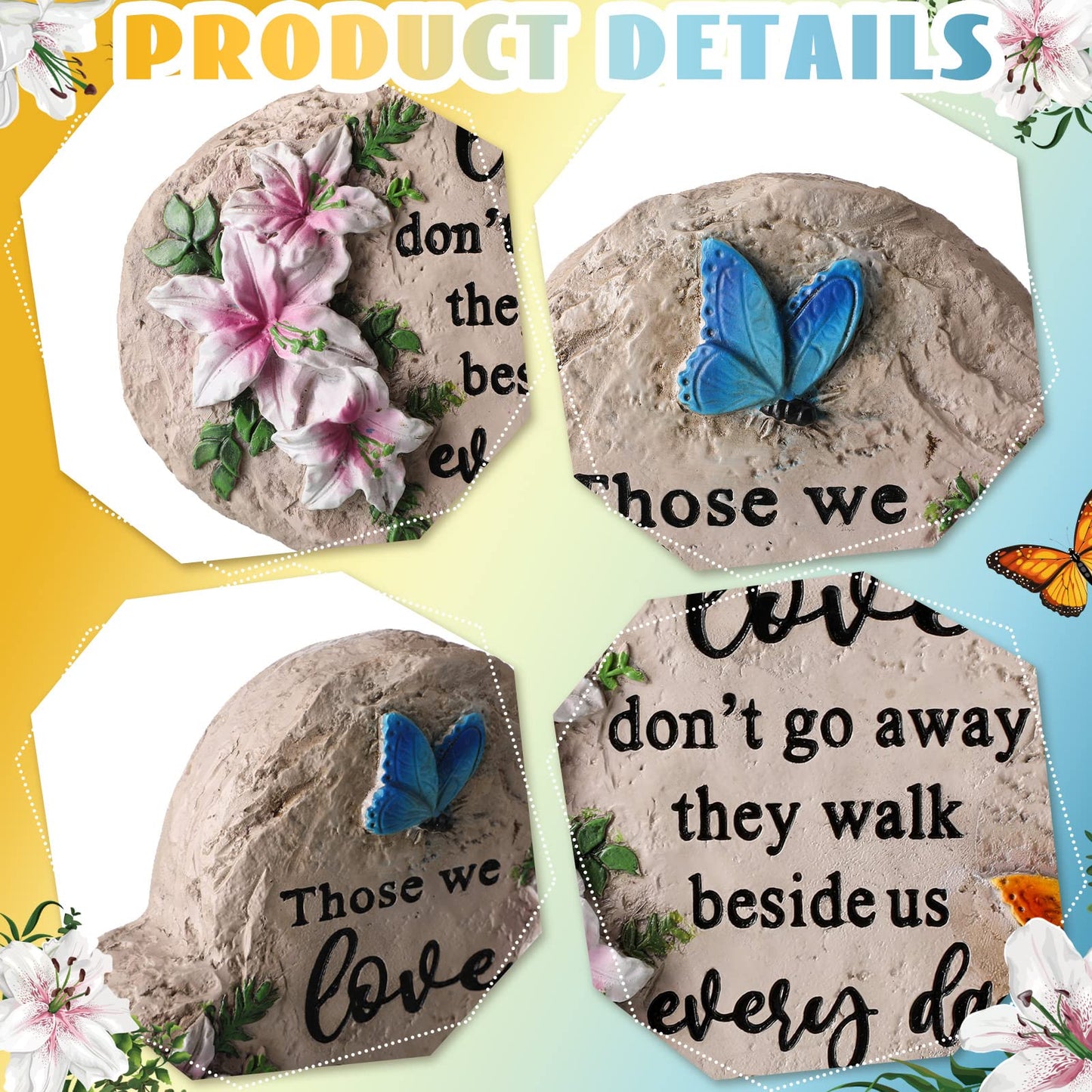 Jetec Memorial Garden Stone Sympathy Gift Decor Those We Love Don't Go Away Memorial Gifts Bereavement Gifts in Memory of Loss of Loved One Condolence Gifts for Outdoors(6 Inch)