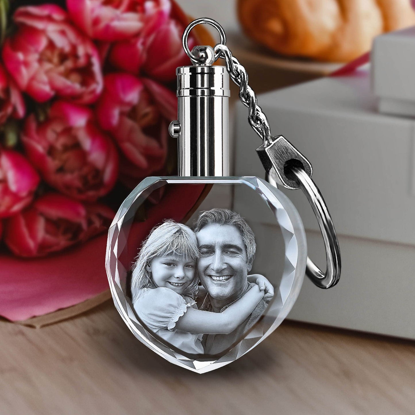 ArtPix 3D Crystal Photo Custom Keychain Picture, Customized Personalized Gift