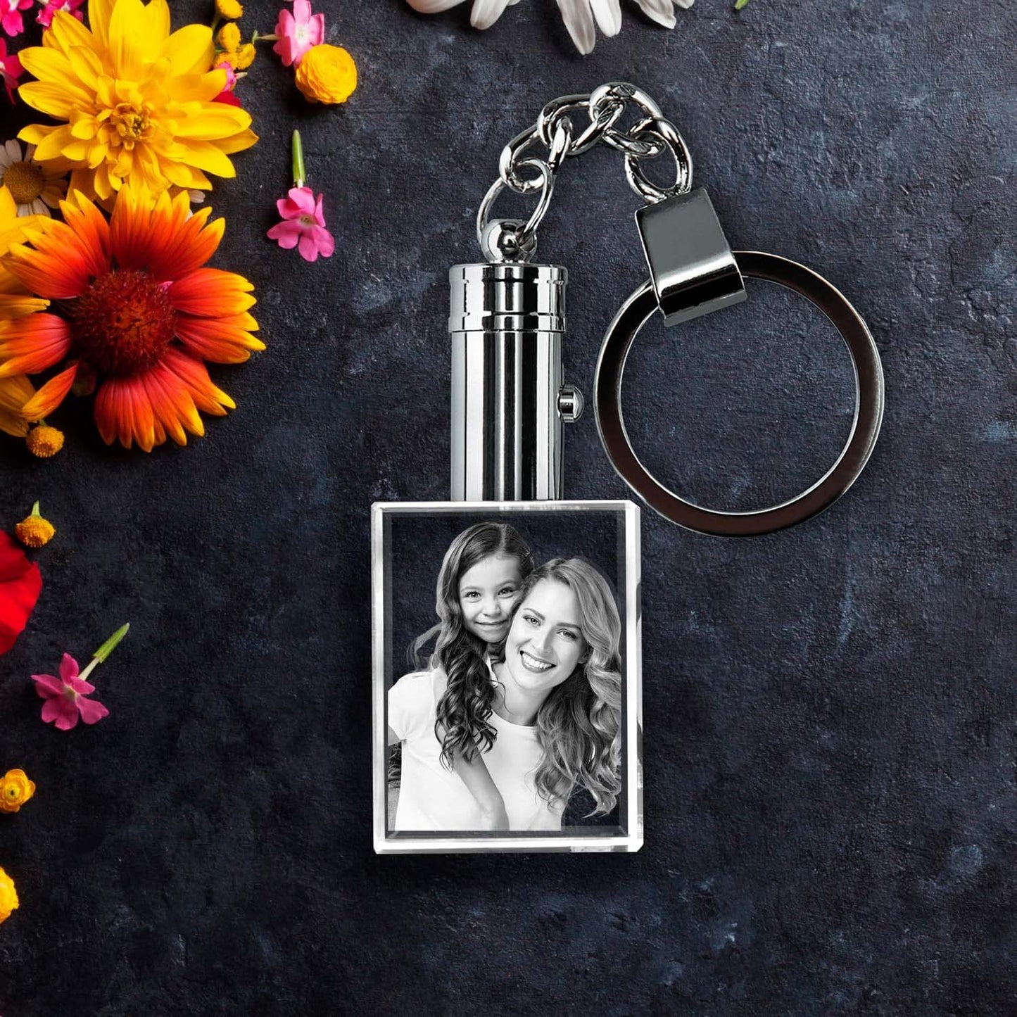 ArtPix 3D Crystal Photo Custom Keychain Picture, Customized Personalized Gift