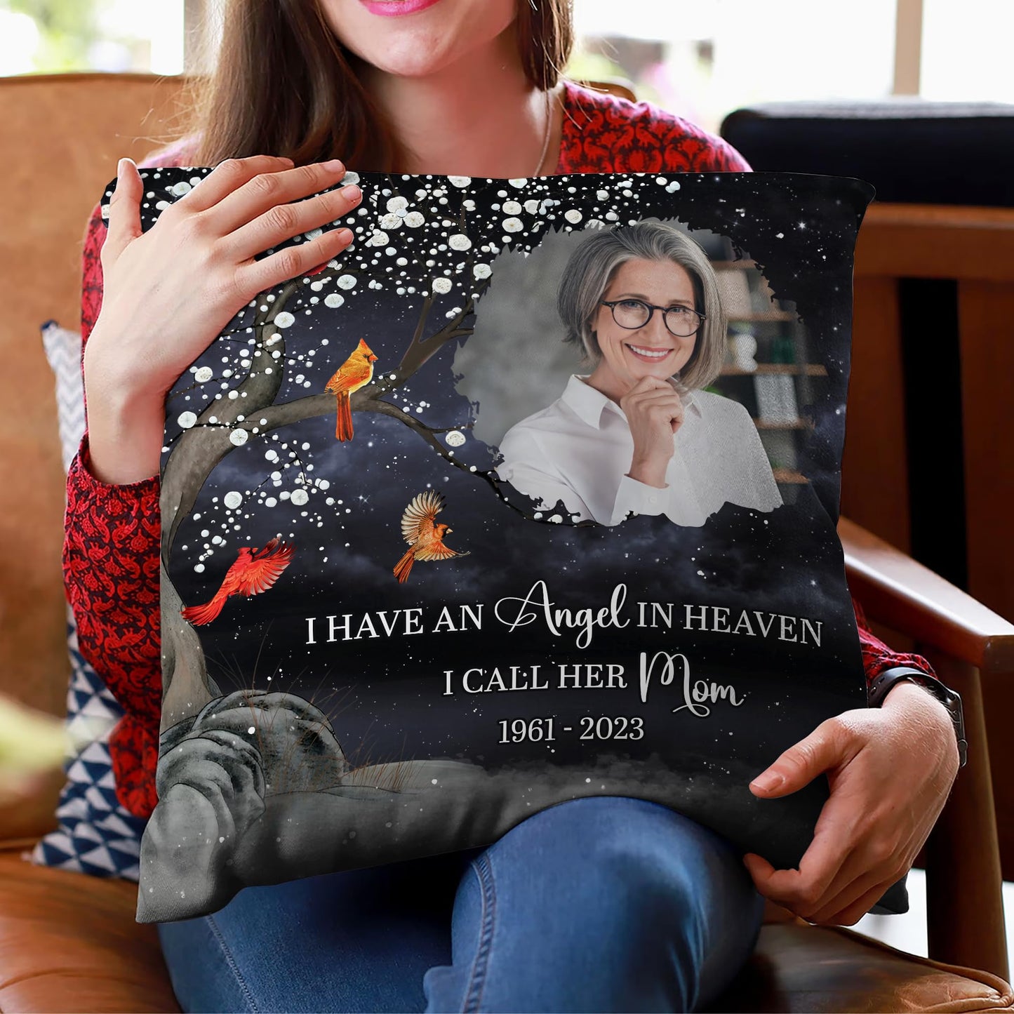 Hyturtle Personalized Memorial Sympathy Pillow with Insert 12"x12" Double-Sided Printed Gifts for Loss of Loved Ones - Remembrance Bereavement Gifts - Custom Picture Sofa Couch Cushion Home Decor