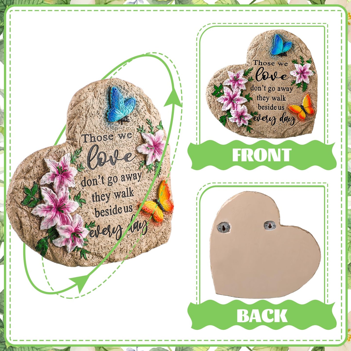 Jetec Memorial Garden Stone Sympathy Gift Decor Those We Love Don't Go Away Memorial Gifts Bereavement Gifts in Memory of Loss of Loved One Condolence Gifts for Outdoors(6 Inch)