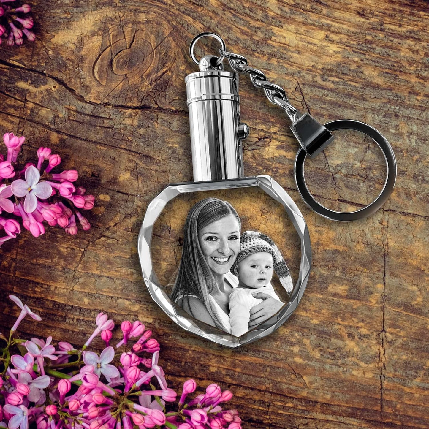 ArtPix 3D Crystal Photo Custom Keychain Picture, Customized Personalized Gift