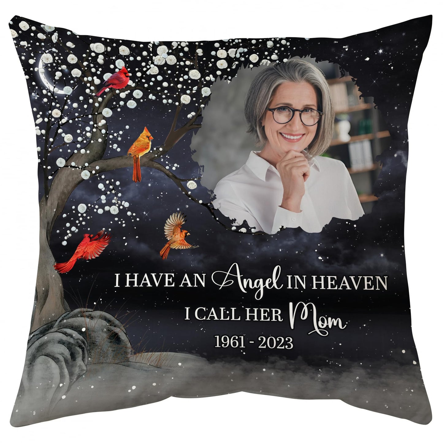 Hyturtle Personalized Memorial Sympathy Pillow with Insert 12"x12" Double-Sided Printed Gifts for Loss of Loved Ones - Remembrance Bereavement Gifts - Custom Picture Sofa Couch Cushion Home Decor