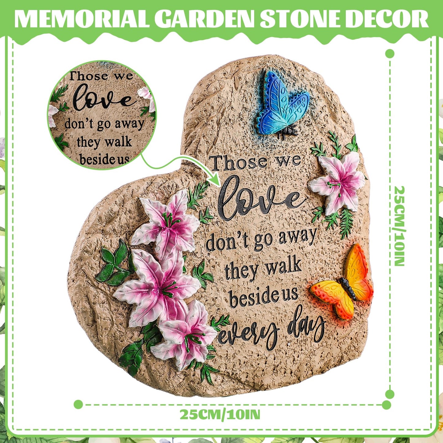 Jetec Memorial Garden Stone Sympathy Gift Decor Those We Love Don't Go Away Memorial Gifts Bereavement Gifts in Memory of Loss of Loved One Condolence Gifts for Outdoors(6 Inch)