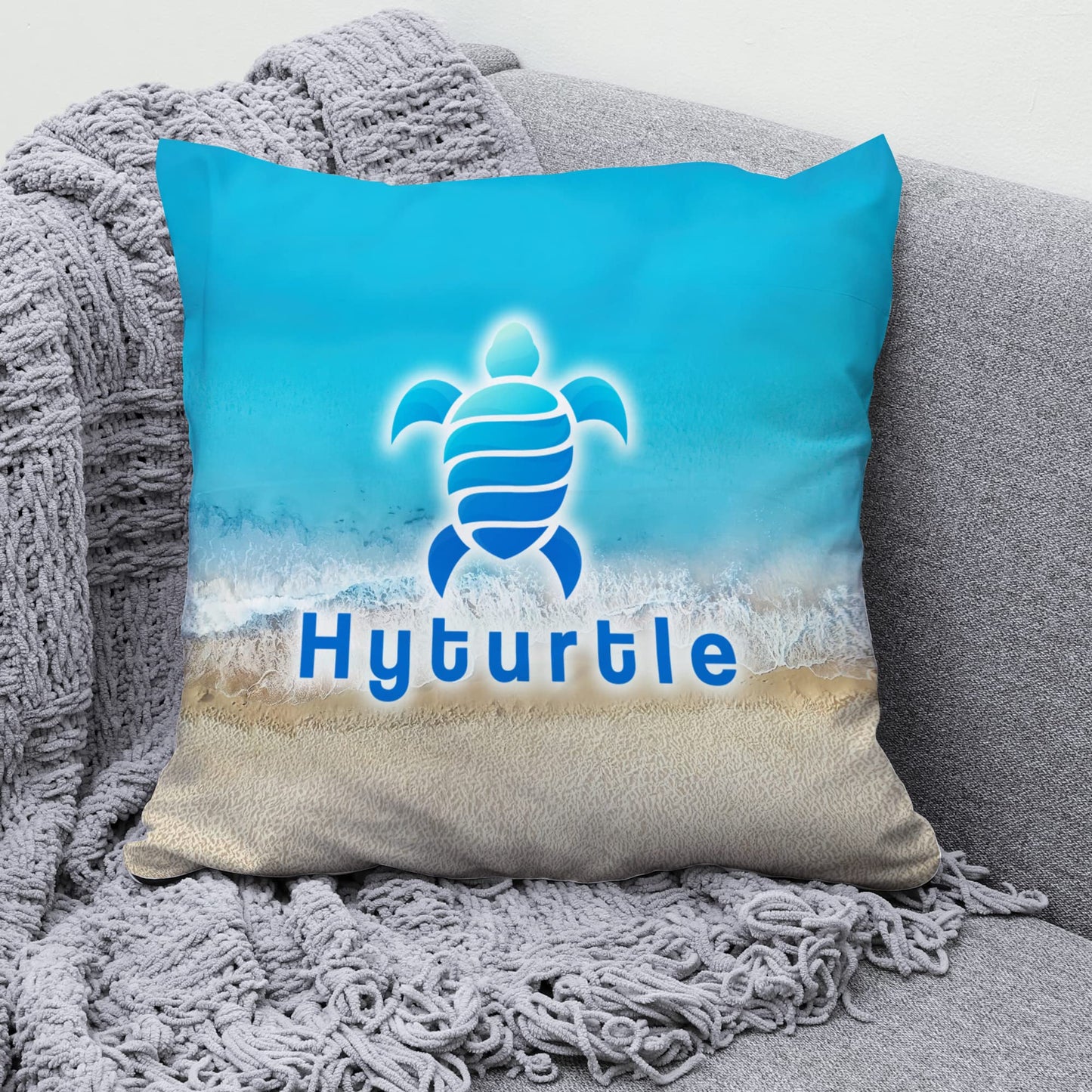 Hyturtle Personalized Memorial Sympathy Pillow with Insert 12"x12" Double-Sided Printed Gifts for Loss of Loved Ones - Remembrance Bereavement Gifts - Custom Picture Sofa Couch Cushion Home Decor