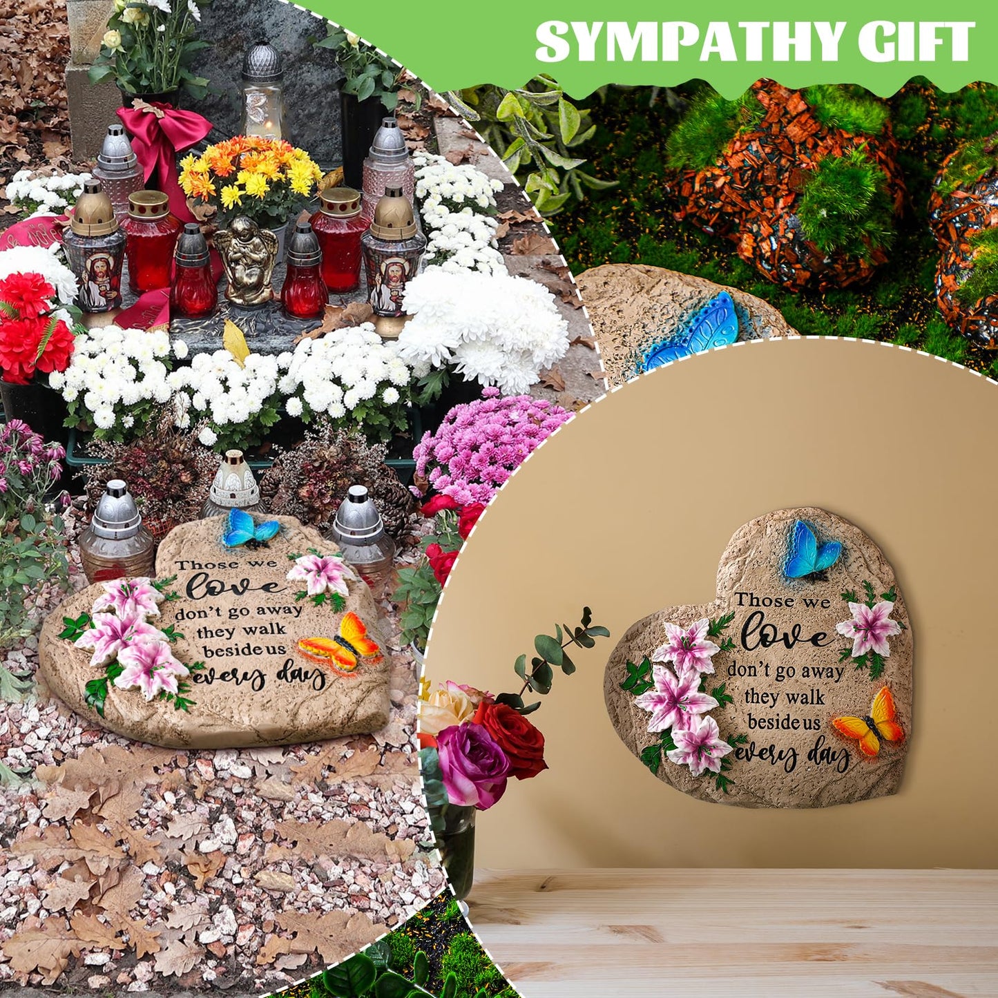 Jetec Memorial Garden Stone Sympathy Gift Decor Those We Love Don't Go Away Memorial Gifts Bereavement Gifts in Memory of Loss of Loved One Condolence Gifts for Outdoors(6 Inch)